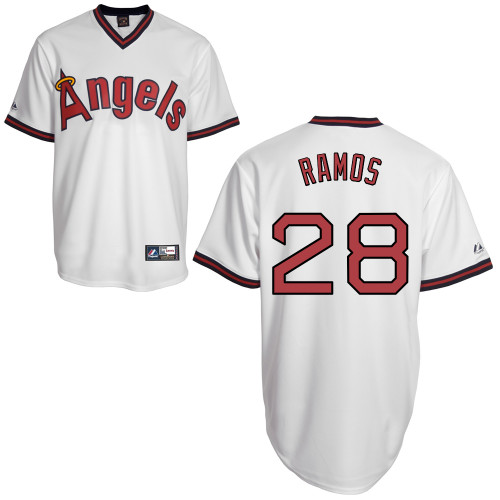 Cesar Ramos #28 MLB Jersey-Los Angeles Angels of Anaheim Men's Authentic Cooperstown White Baseball Jersey